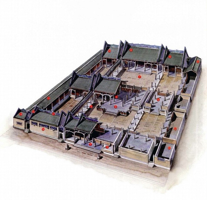 穿墻透壁，手繪中國古代經(jīng)典古建筑