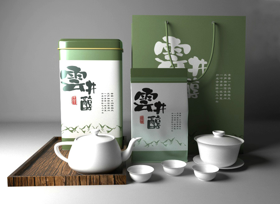 清新古樸茶葉包裝設(shè)計(jì)，簡(jiǎn)潔大氣茶葉包裝設(shè)計(jì)