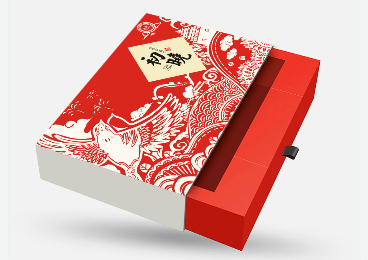 紅色禮盒瓜子包裝設(shè)計，古典特色食品包裝設(shè)計