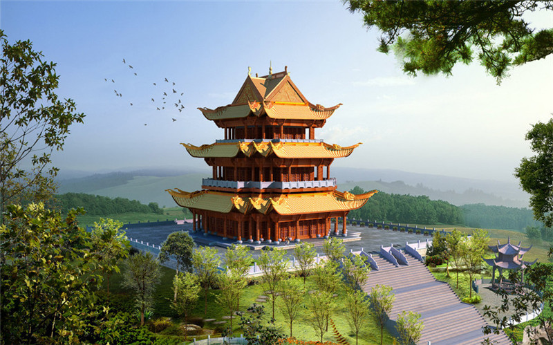 中式傳統(tǒng)東方園林設計效果圖（一）