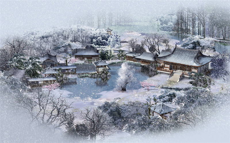 中式傳統(tǒng)東方園林設計效果圖（一）