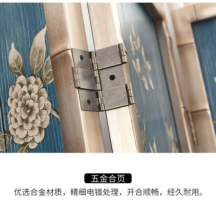 新古典四扇屏風(fēng)隔斷，精美手繪屏風(fēng)
