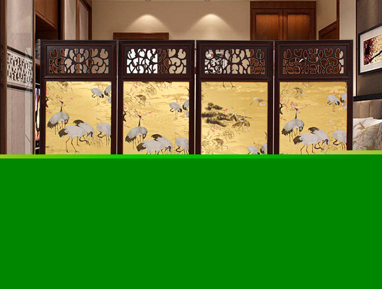 實(shí)木折屏雙面古典屏風(fēng)