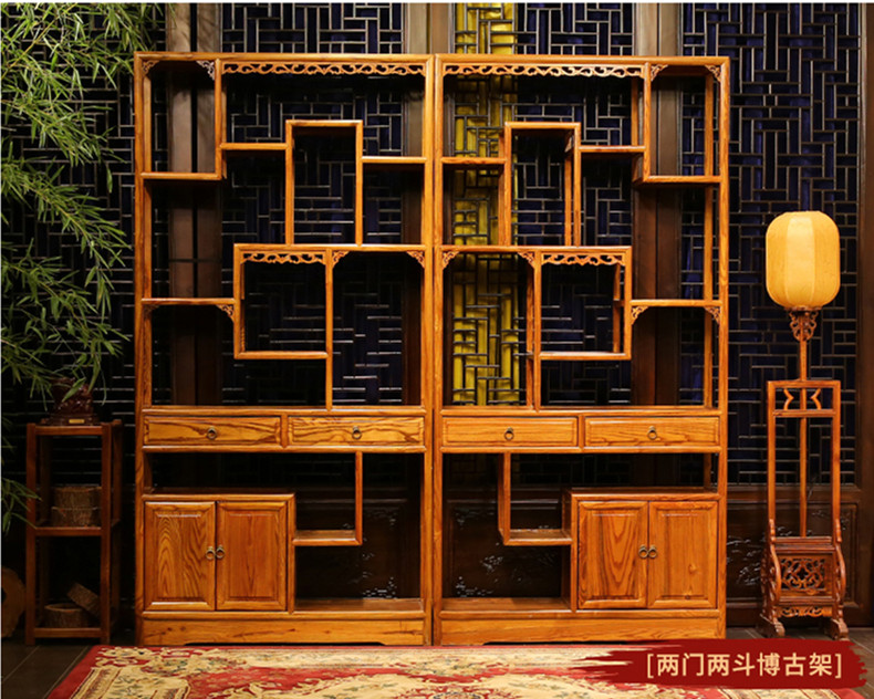 全實(shí)木中式隔斷仿古博古架，家具多寶閣格置物