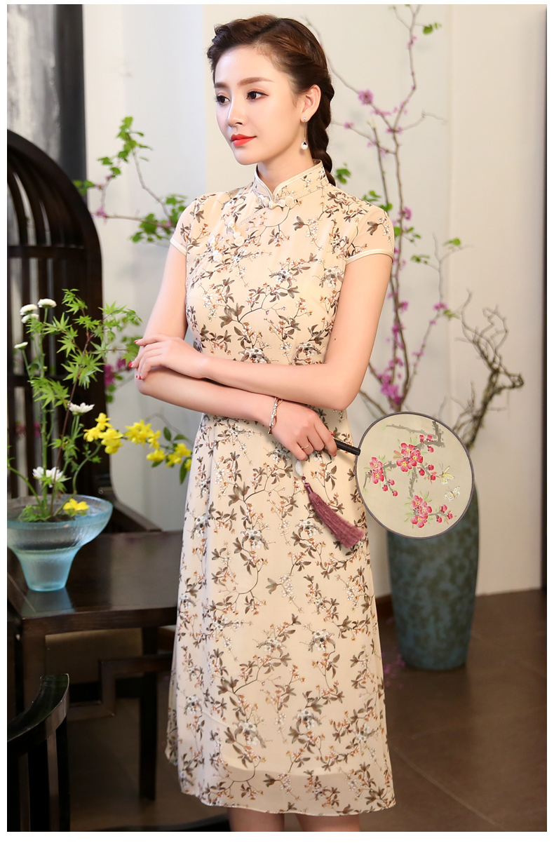 田園風(fēng)花聚旗袍，小碎花風(fēng)情旗袍裙!