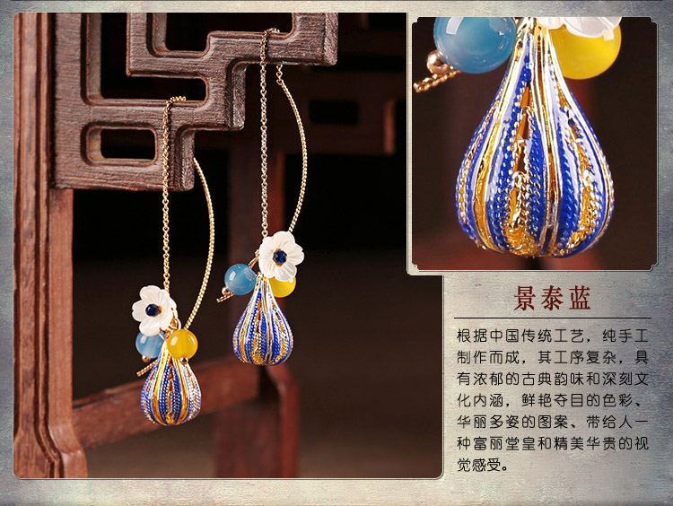 麗晴優(yōu)雅氣質(zhì)耳線耳環(huán)，古風(fēng)小清新首飾