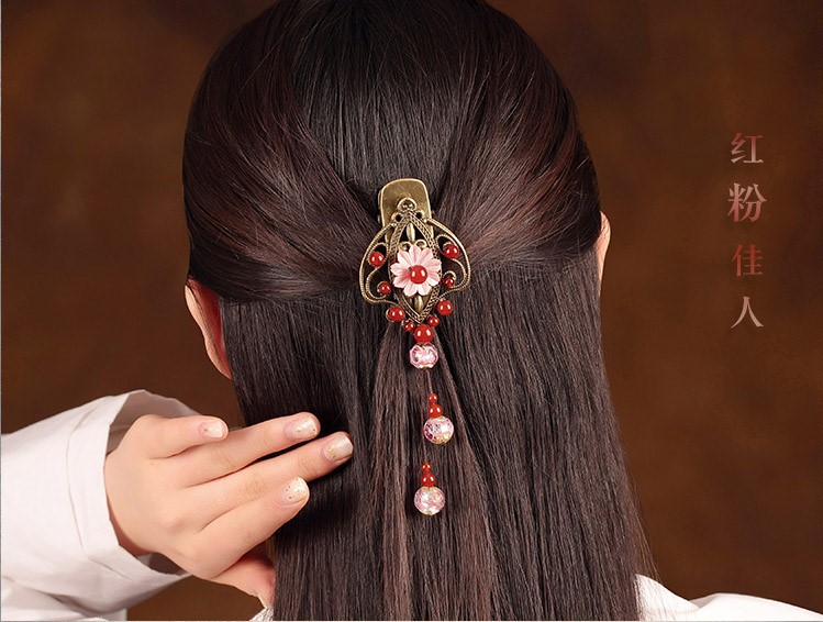 紅粉佳人發(fā)夾，典雅中國風(fēng)發(fā)飾頭飾