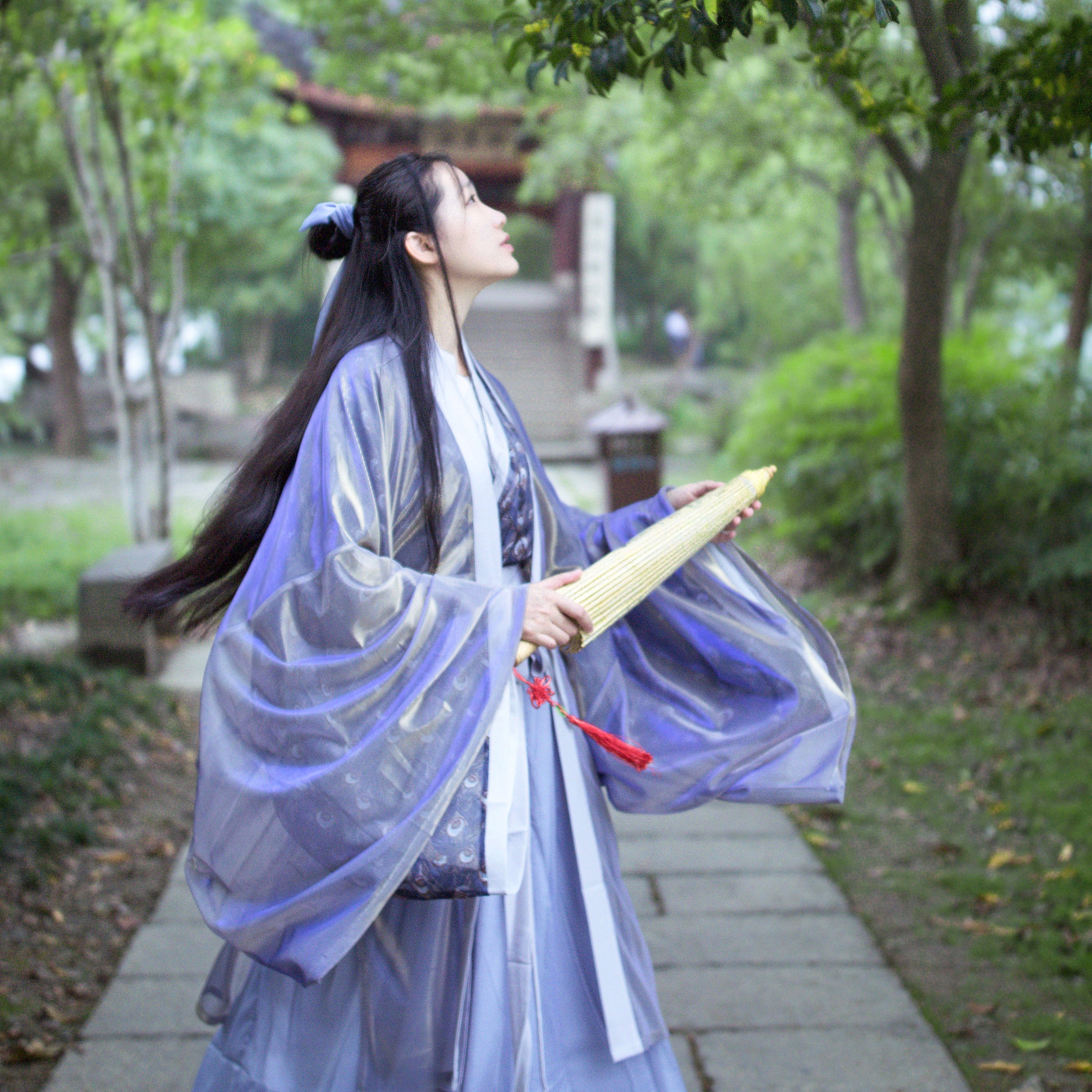 兩重衣齊腰襦裙?jié)h服，清新典雅漢服圖片