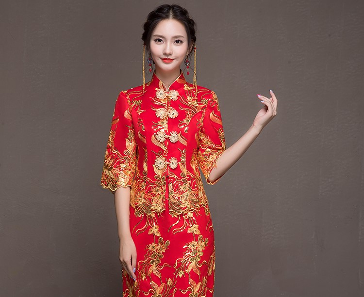 優(yōu)雅端莊中式禮服，唯美新娘禮服