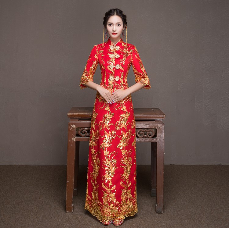 優(yōu)雅端莊中式禮服，唯美新娘禮服