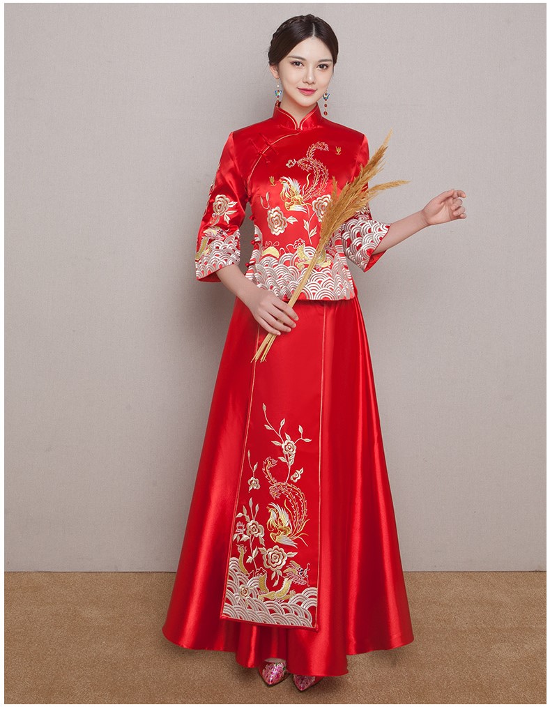 簡約時尚中式秀禾新娘禮服，精致唯美中式禮服