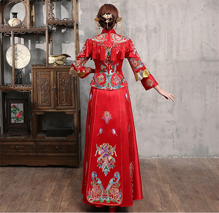 花開并蒂新娘禮服，氣質(zhì)中式禮服