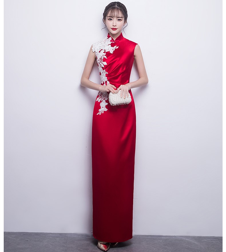 時(shí)尚典雅中式禮服，中國(guó)風(fēng)優(yōu)雅晚禮服