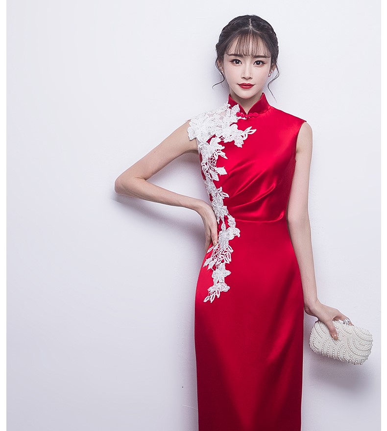 時(shí)尚典雅中式禮服，中國(guó)風(fēng)優(yōu)雅晚禮服