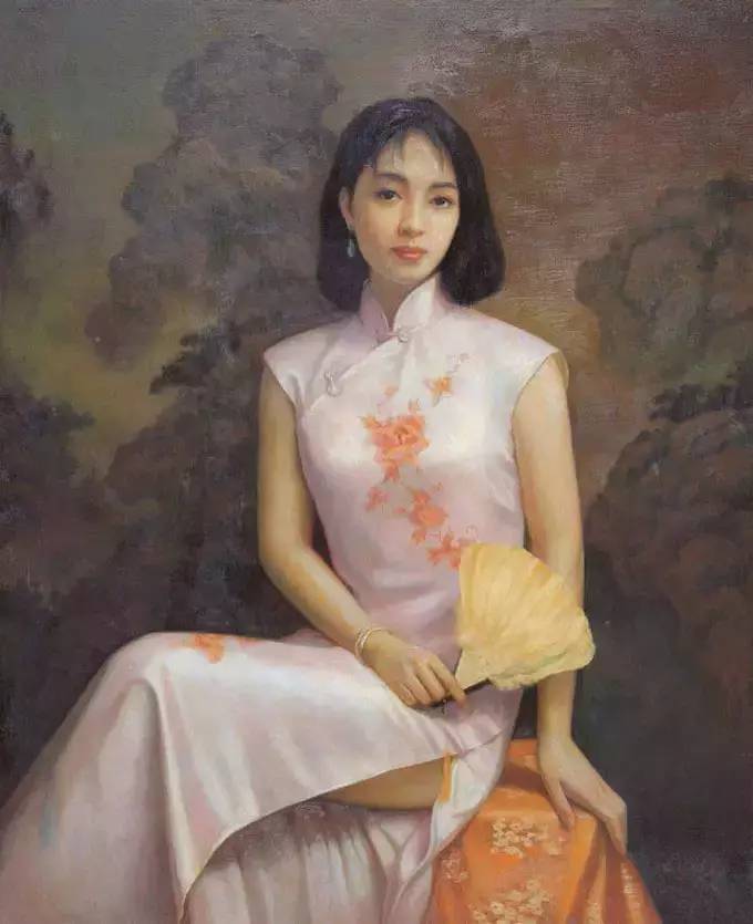 風(fēng)情萬(wàn)種的油畫(huà)旗袍女子！