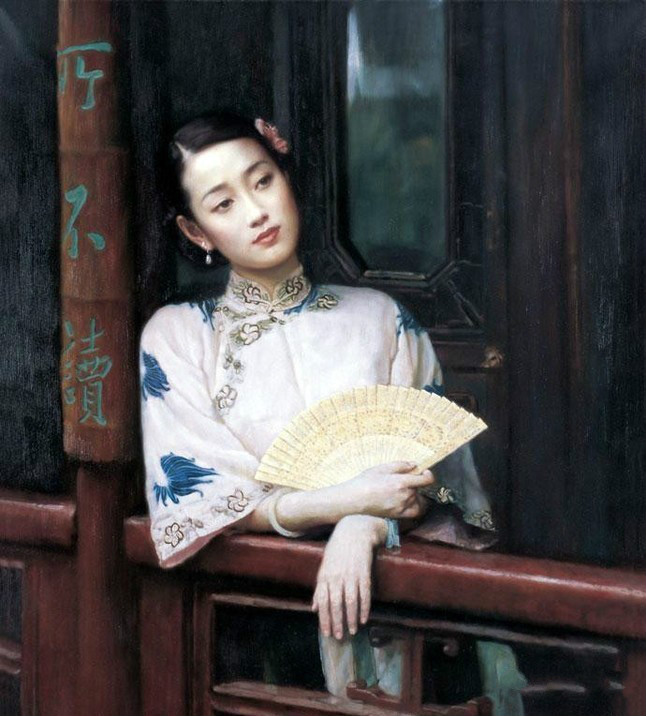 風(fēng)情萬(wàn)種的油畫(huà)旗袍女子！