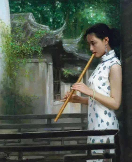 風(fēng)情萬(wàn)種的油畫旗袍女子！
