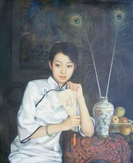 風(fēng)情萬(wàn)種的油畫旗袍女子！