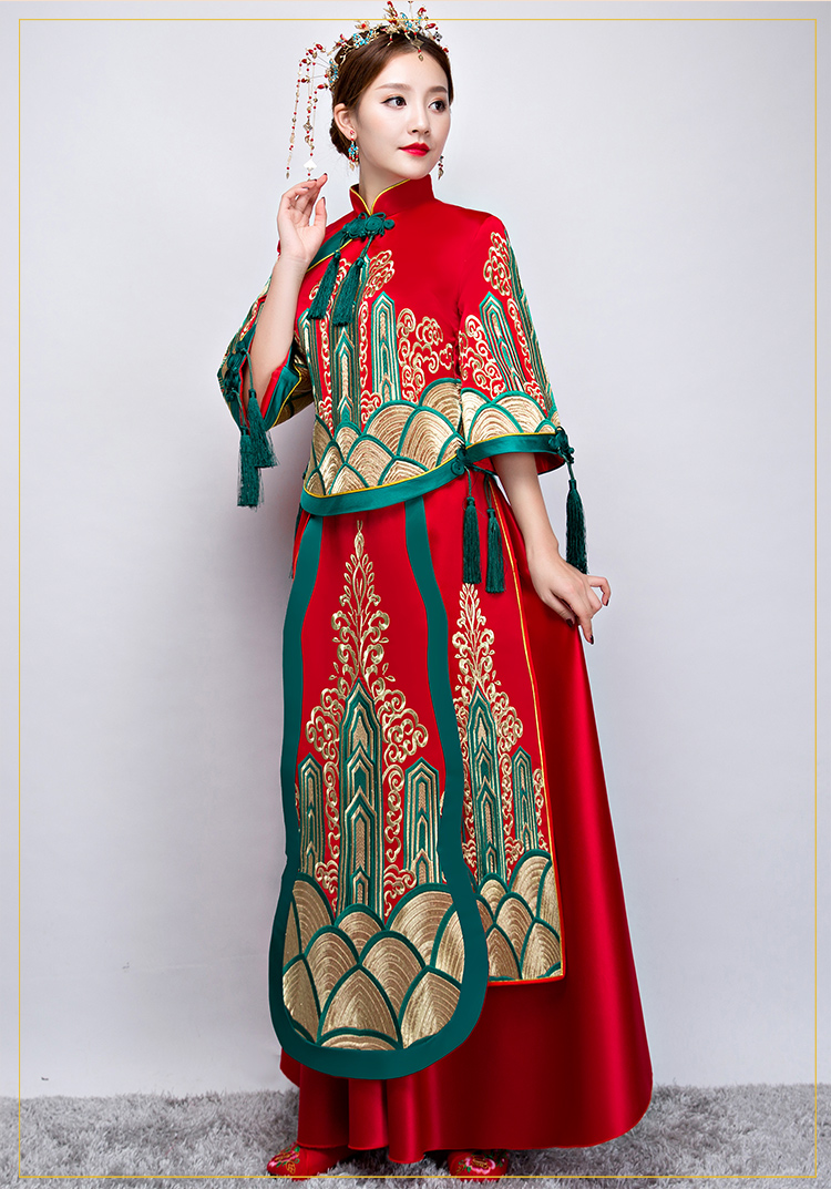 中國風秀禾服中式禮服，新娘結(jié)婚禮服