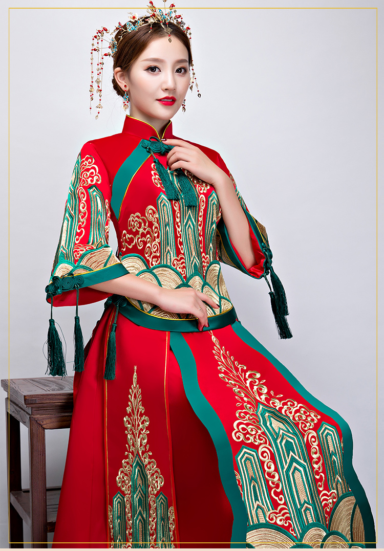 中國風秀禾服中式禮服，新娘結(jié)婚禮服