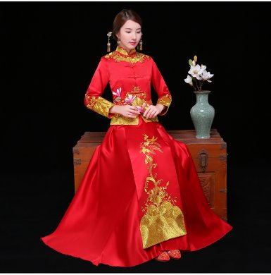 古典喜服中式禮服，秀禾服新娘結(jié)婚禮服