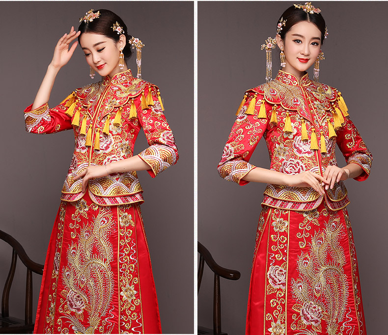 典雅韻味中式禮服，精致新娘結(jié)婚禮服