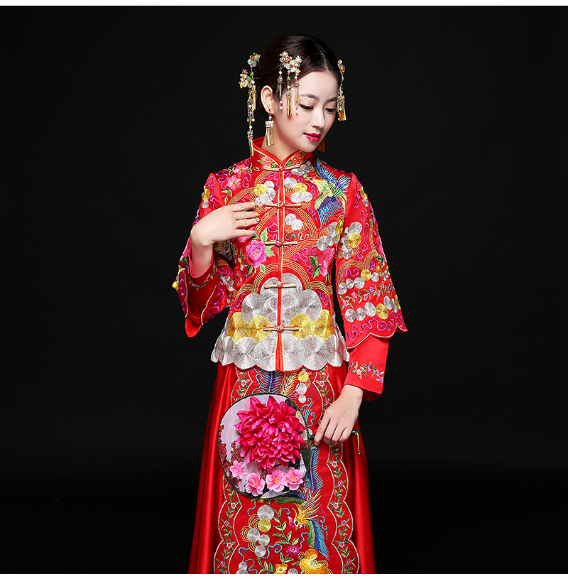 古典秀禾服中式禮服，時(shí)尚中國(guó)風(fēng)新娘禮服