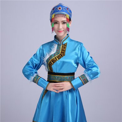 簡(jiǎn)約大方的蒙古族女裝服飾，少數(shù)民族服裝