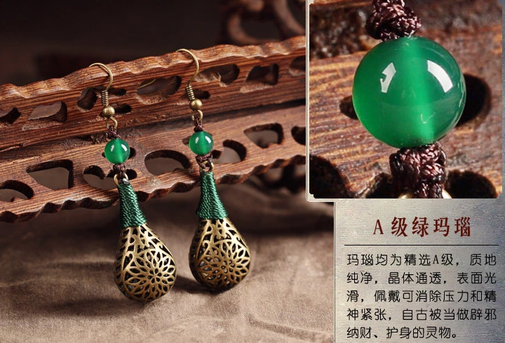 手工復古風鏤空耳墜，古典氣質中國風耳環(huán)