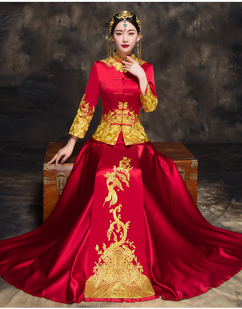 中國風(fēng)新娘秀禾禮服，唯美中式結(jié)婚禮服