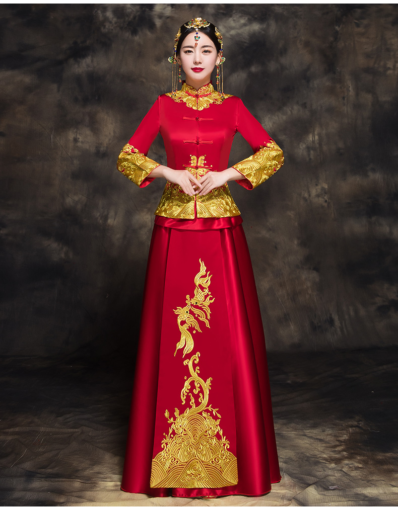 中國風(fēng)新娘秀禾禮服，唯美中式結(jié)婚禮服