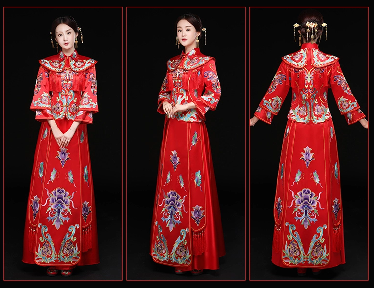龍鳳褂新娘禮服，結(jié)婚禮服中式禮服