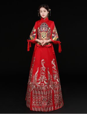 時尚中國風(fēng)新娘禮服，結(jié)婚禮服中式禮服