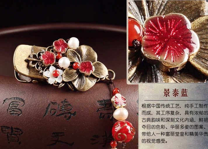 古典中國風(fēng)發(fā)夾琉璃吊墜頭飾