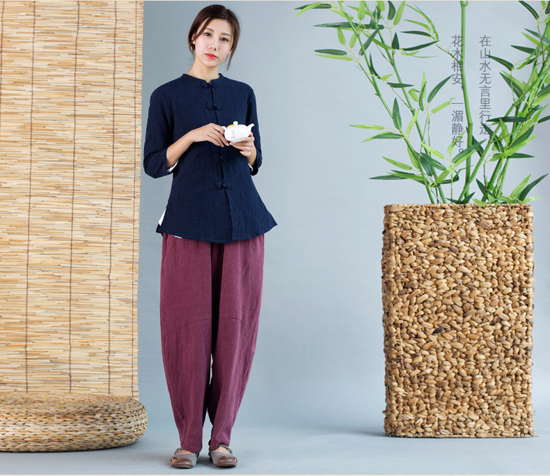 中國風(fēng)唐裝女外套七分袖中式茶服