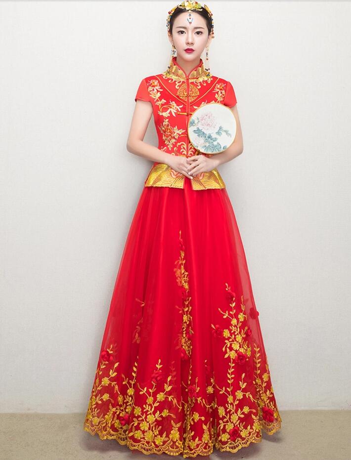 中國風(fēng)新娘禮服中式婚禮禮服圖片