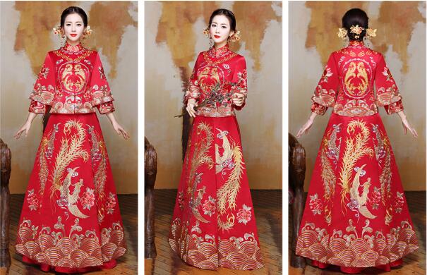 中國風(fēng)蘇繡秀禾服嫁衣中式婚禮禮服