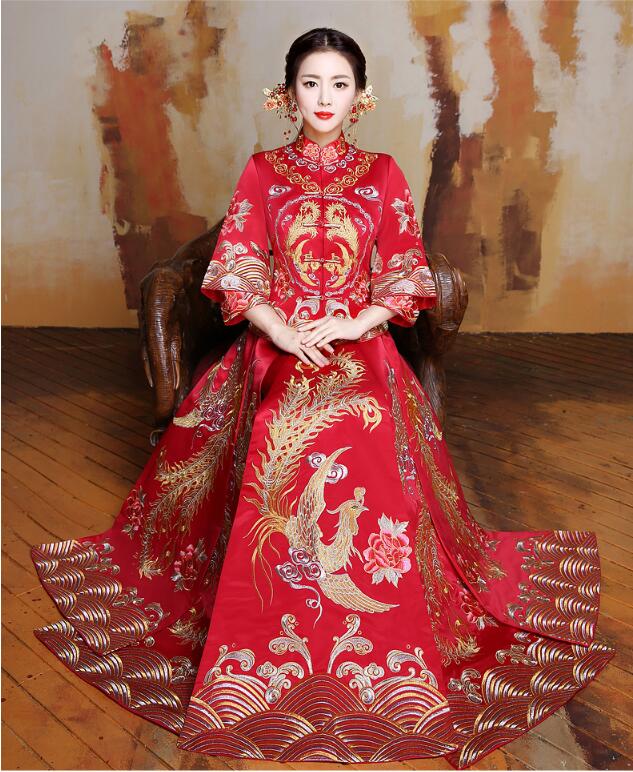 中國風(fēng)蘇繡秀禾服嫁衣中式婚禮禮服