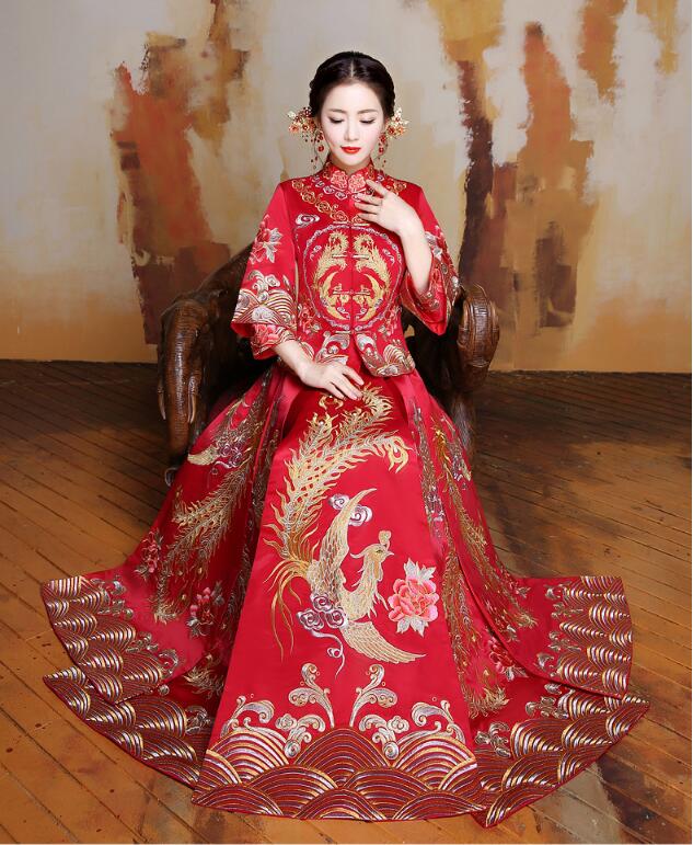 中國風(fēng)蘇繡秀禾服嫁衣中式婚禮禮服