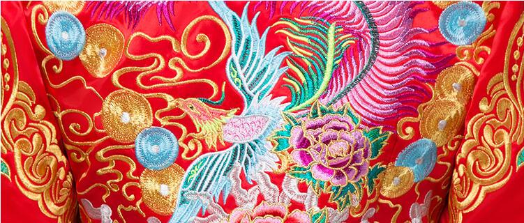 中國風(fēng)刺繡錦緞復(fù)古嫁衣中式禮服