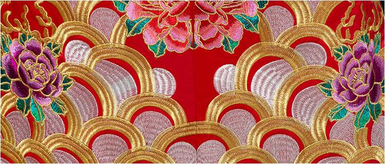 中國風(fēng)刺繡錦緞復(fù)古嫁衣中式禮服