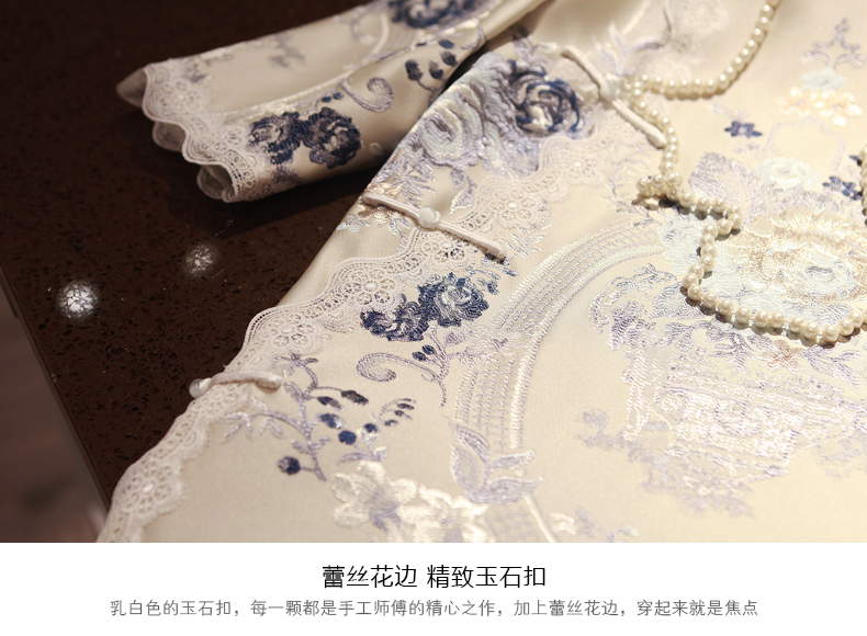 中國風(fēng)復(fù)古斜襟寬松刺繡日常旗袍上衣