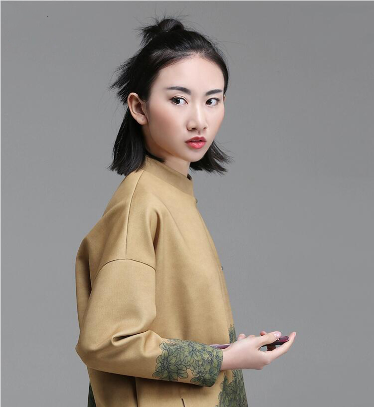 中國風(fēng)立領(lǐng)斜襟落肩袖不對稱中式改良唐裝