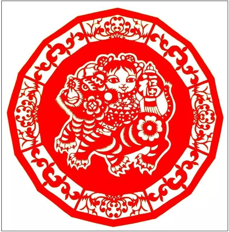 寅——賞“虎”剪紙，23張虎剪紙圖集