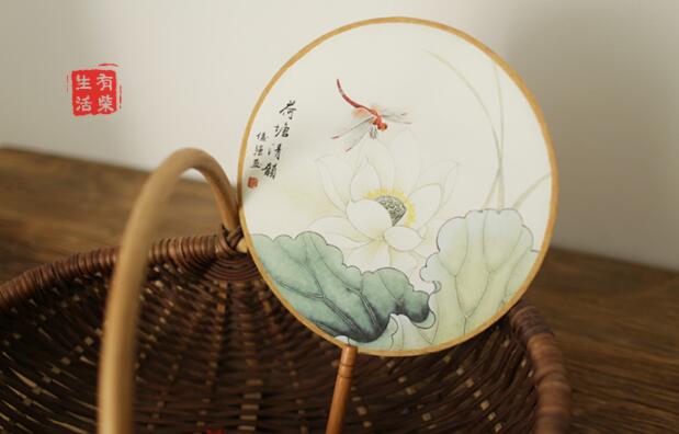 古典漢風宮廷團扇，清新文藝復古圓扇子