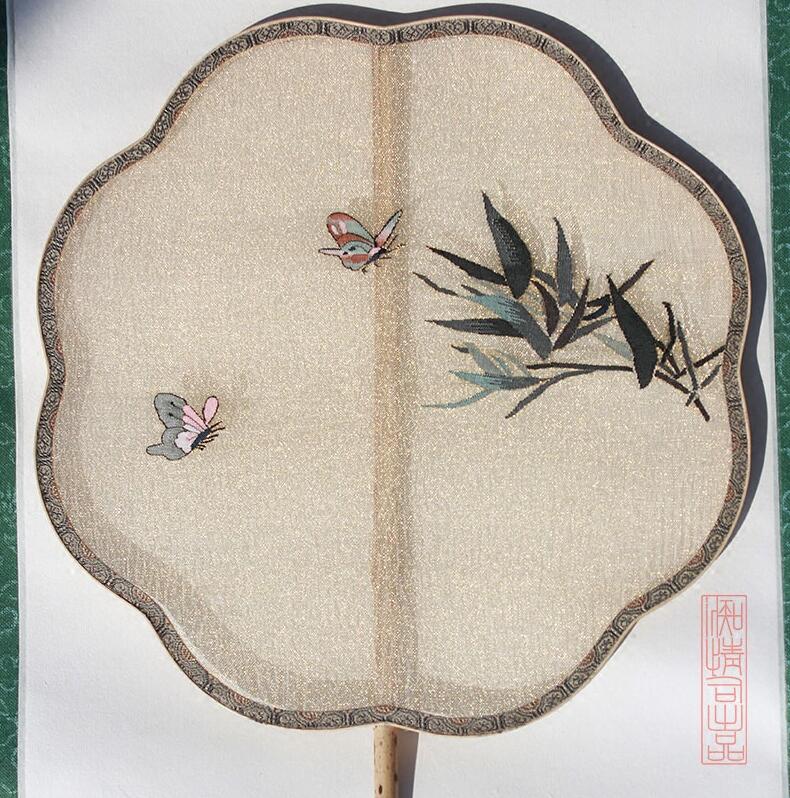 夢蝶緙絲團扇，梅鹿竹宮扇團扇