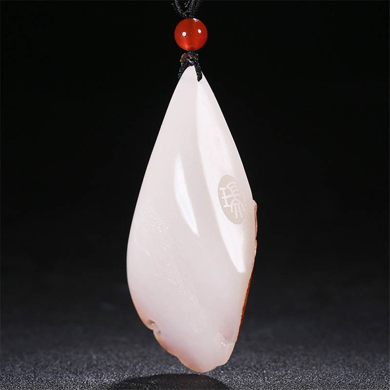財(cái)福雙至和田玉貔貅掛墜，白玉籽料吊墜