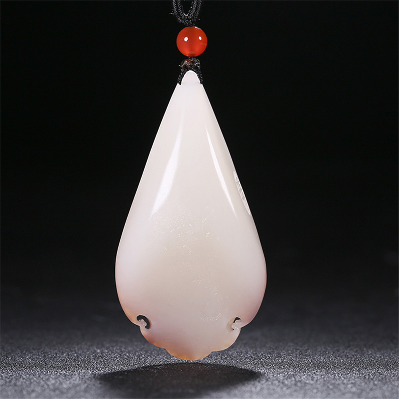 財(cái)福雙至和田玉貔貅掛墜，白玉籽料吊墜
