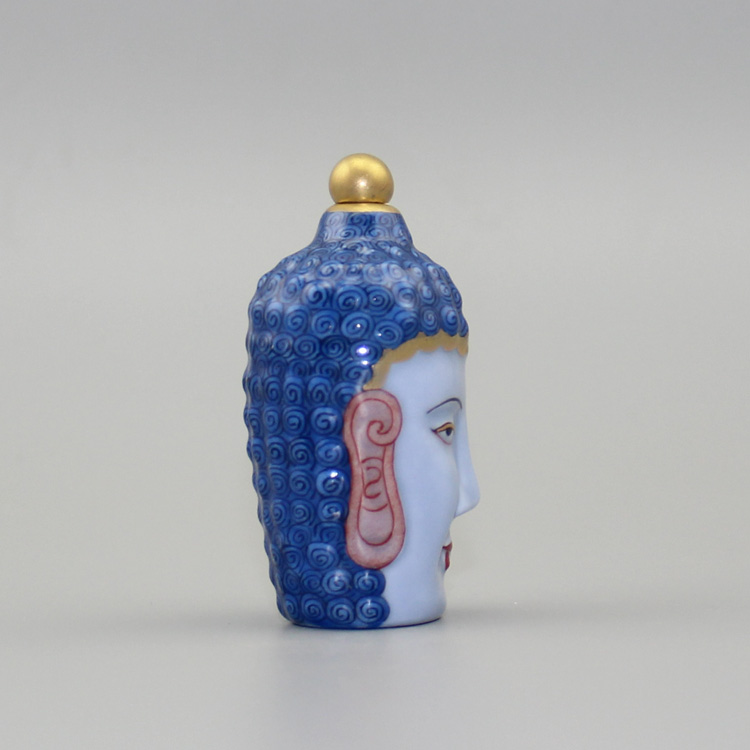佛光普照手繪描金鼻煙壺如來佛祖掛飾護身符