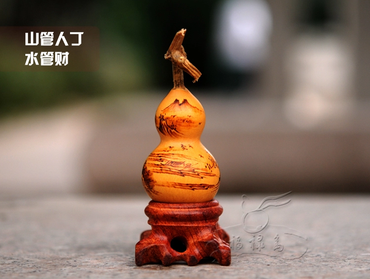 中國(guó)風(fēng)古典山水手工烙畫葫蘆工藝品